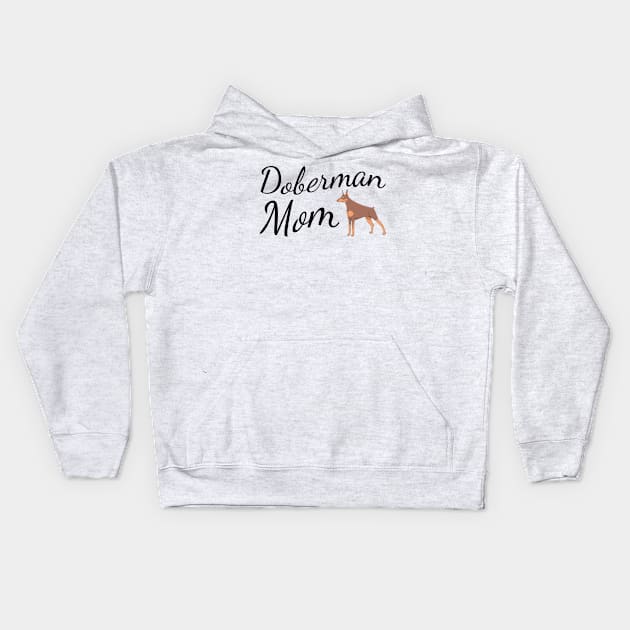 Doberman Dog Mom Kids Hoodie by tribbledesign